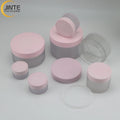10g/15g/30g /100G/250G  RTS Empty PETG Frosted Jar with Pink Lid Cosmetic Packaging Frost Plastic Lip Balm Jar with Pink Lid