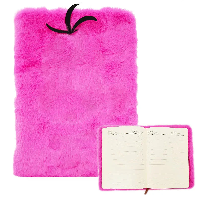 Modernqiu A5 Hardcover Kids Stationary Notebook Cute Customized Plush Cover Dairy for Students & Children Wholesale Supply