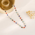 2023 New Bohemian Handmade Colorful Devil Eye Beaded Gold Plated Short Choker Necklace for Girls Women Wholesale