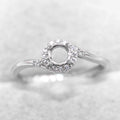 Sterling Silver 4mm/5mm/6mm/7mm Semi Mount Ring Frame Empty Blank Support Setting S925 Base Without Center Stone for Inlay DIY