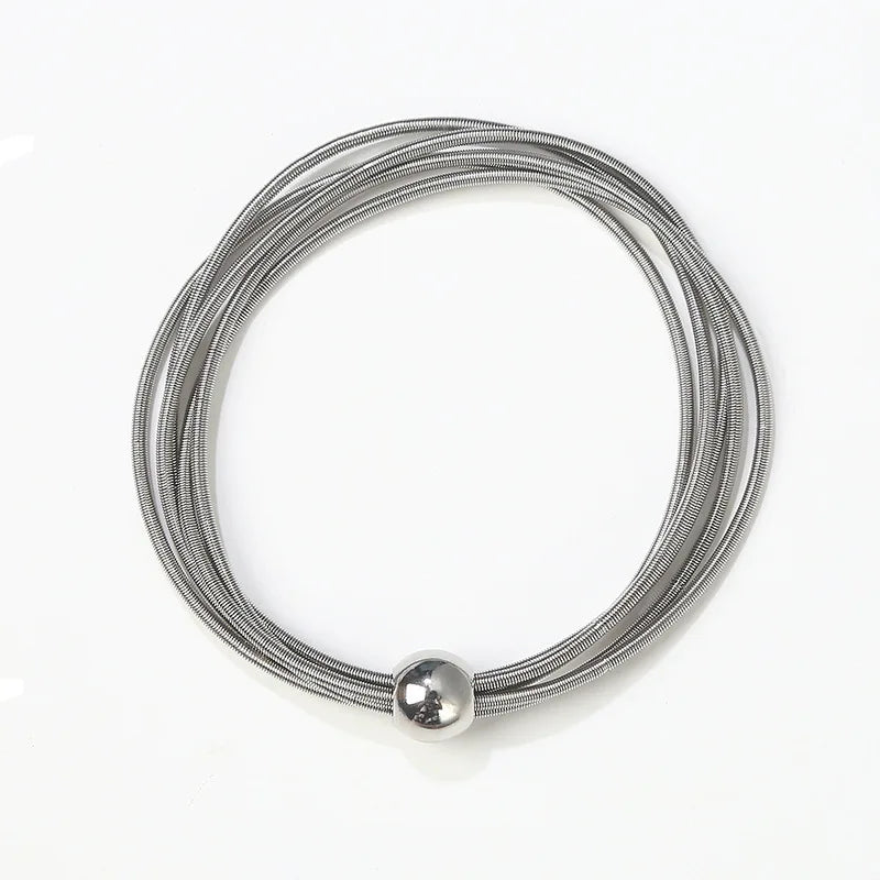 Fashion Jewelry Stainless Steel Ball Chain Bracelet Men's and Women's Girls Silver Charm String Beaded Strand Bracelet