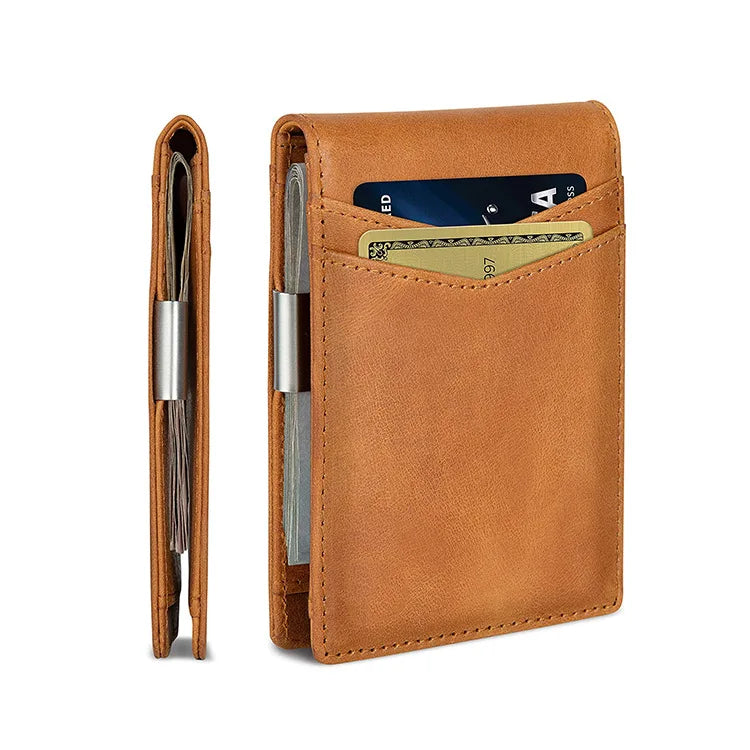 Slim Wallet Rfid Blocking Leather Credit Card Holder Mens Wallet