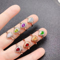 Wholesale Fine 925 Silver Dainty Amethyst and Citrine Rings Trendy Oval Cut with Classic Style for Parties