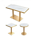 OEM ODM Modern Design Marble Top Glossy Stainless Steel Square Bar Table for Basement and Hotel Use