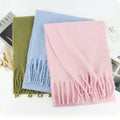 Custom New Women Plaid Scarf Winter Pashmina Shawls PolyesterThick Wraps Lady Tassel Warm Rainbow Scarves