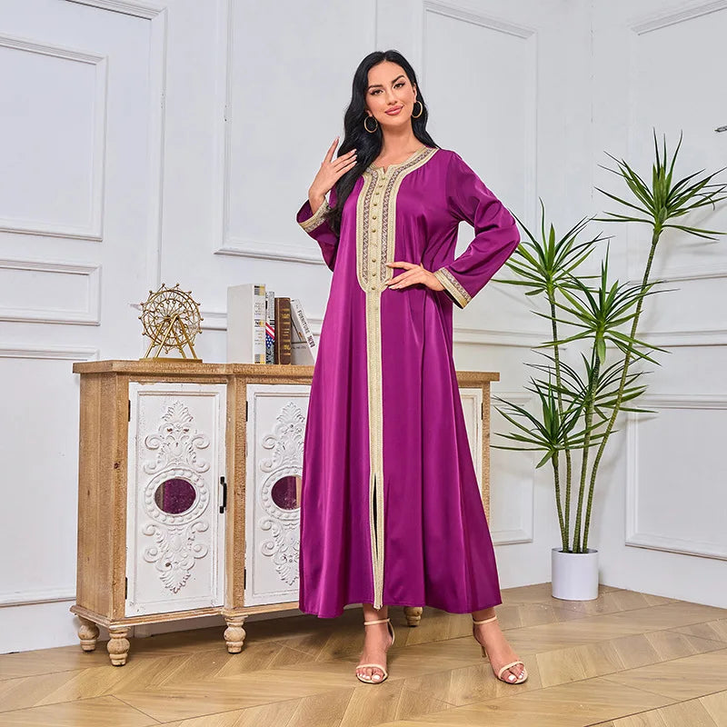 Wholesale Borka Modish Exquisite Long Sleeve Abaya Muslim Dress for Women Latest Embroidery Dubai Traditional Clothing
