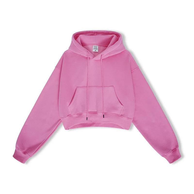 High Quality XL Women's Thermal Running Sweater Quick Dry Soft Cotton Crop Fleece Breathable Outdoor Workout Gym Fitness Solid