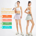 Lu Anti-Shine Fake Two Sports Fitness Running Shorts Quick Dry Pleated Skirt Workout Leggings