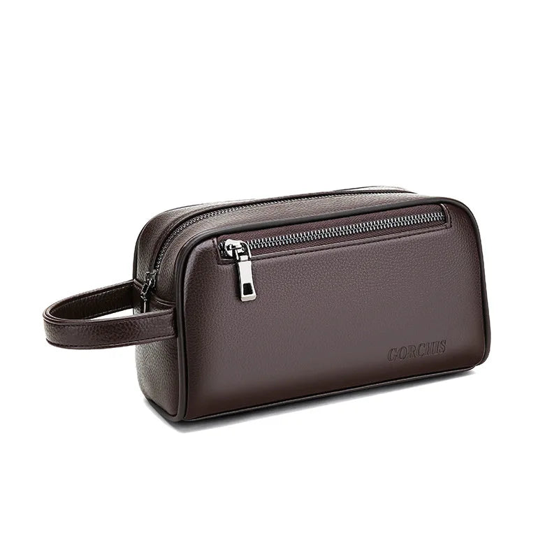 2025 New Designer Business Casual Waterproof Leather Handbag Password Lock Anti-theft Clutch Pu Leather Male Handbag