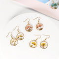 Factory Wholesale Price Stainless Steel Hook Handmade Botanical Real Resin Dried Flower Earrings for Women Girl