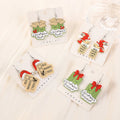 1Pair Christmas Drop Earring Acrylic Cute Gift Box Santa Claus Jewelry for Woman Girl Holiday Birthday Gift MegaBDM