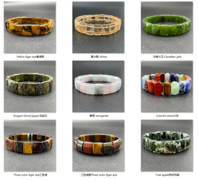 Natural Hand Row Crystal Citrine Agate Amethyst Semi-Precious Gemstone Bead Bracelets Fashionable Charm Customized Jewelry