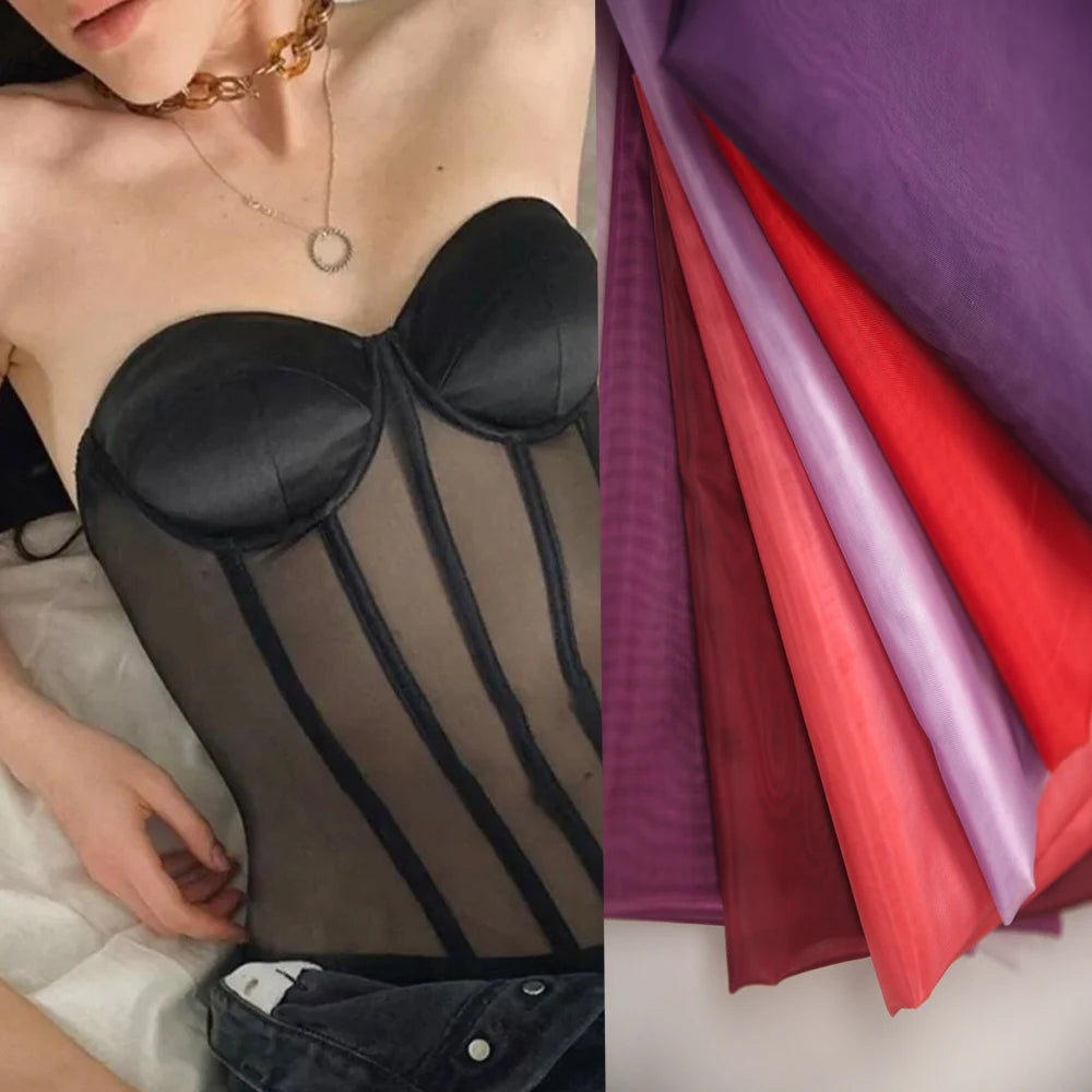 100% Polyester High Fashion 60D Stiff Mesh Hard Crinoline Plain Square Net Fabric for Wedding Dress MegaBDM