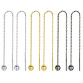 NEW Trendy Bead Ball 18K Gold Earring Threader Long Cross Link Chain Pull Through Earrings Ear Wire Dangle Tassel Earing Threads