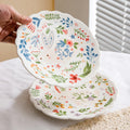 Easter Gifts Decorating Plates Dining Easter Bunny Plate Printed Flower Rabbit Pattern Ceramic Dished Plates