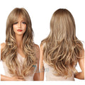 HAOLING OEM/ODM Human Synthetic Blend Wigs Ombre Brown Golden Blonde Synthetic Heat Resistant Fiber Wigs for Black Women