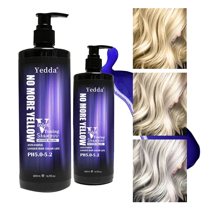For Organic Purple Shampoo for Curly Hair-Removes Yellow Tone Moisturizes & Repairs Frizz (500mL)