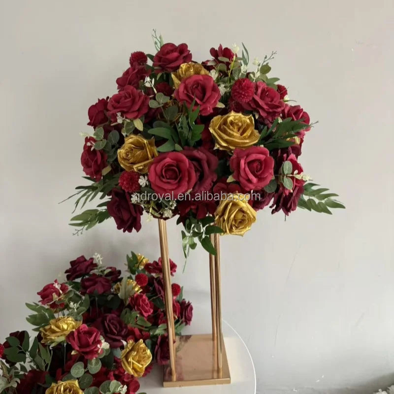 Factory-Sold Round Artificial Wedding Flower Ball for Back to School and Father's Day Table Decor with Included Stem
