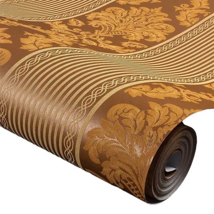 Europe 3D Wallpaper Home Decoration Damask  Vertical Stripes Non Woven Wallpapers Roll for Living Room Bedrooms Walls