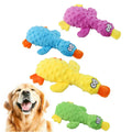Yellow Squeaky Duck Dog Toy Cute Cartoon-Style Plush Interactive Bite-Resistant Paper Cracker Built-In Sounder for Playtime