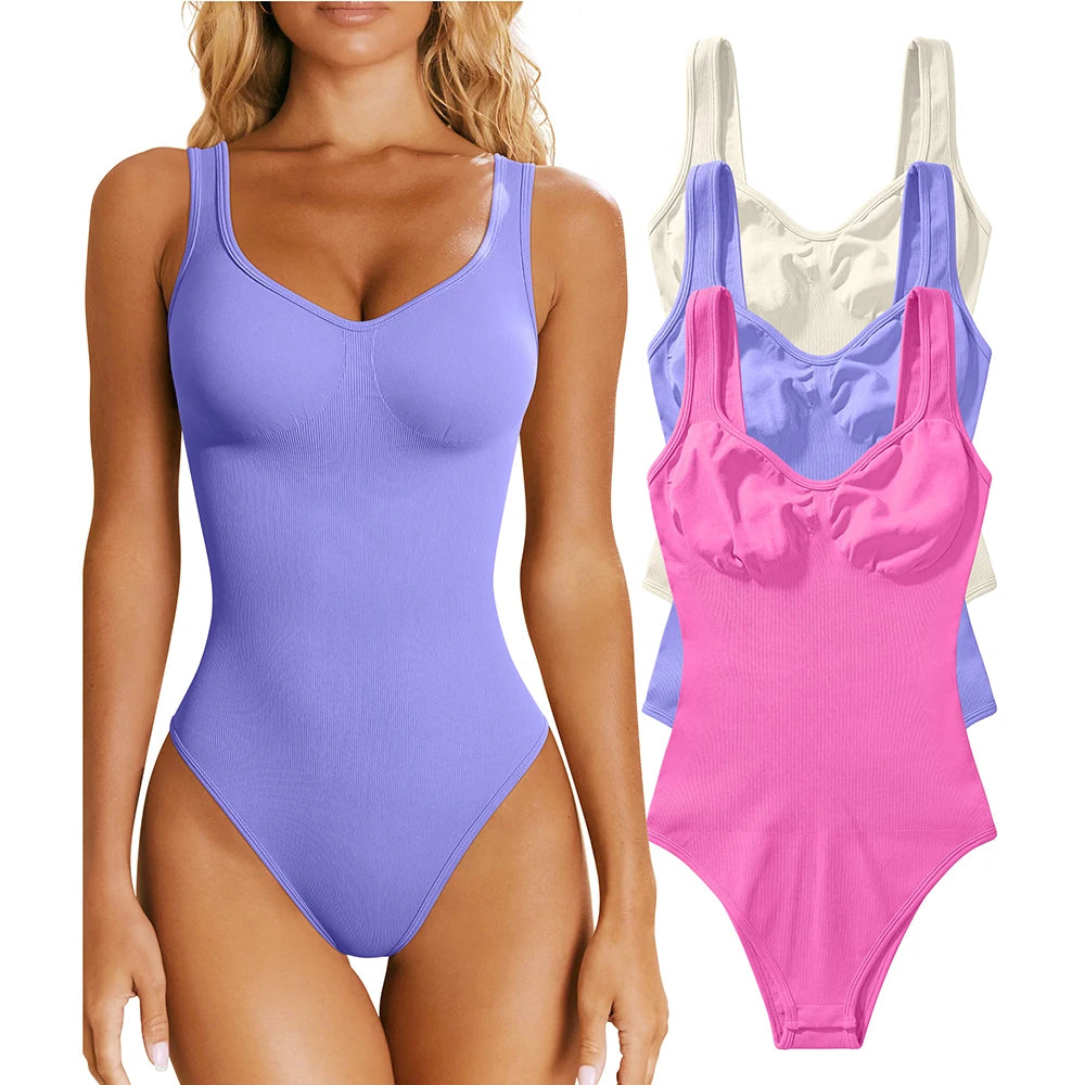 Women's Sexy One Piece Top Knitted Rib Sports Top Comfortable High Elastic Seamless Sleeveless Bodysuits