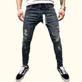Fashion Men Tapered Jeans Hole Denim Trousers Ripped Jeans Slim for Men Manufacturers Wholesale