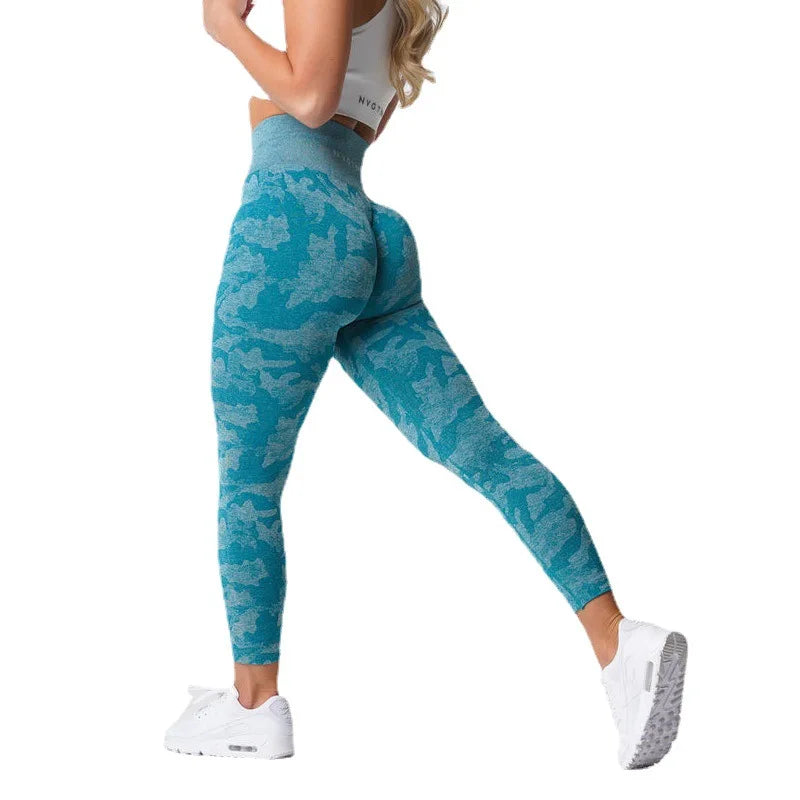 Wholesale Quick Dry High Waist Sport Pants Gym Fitness Camouflage Yoga Leggings for Women