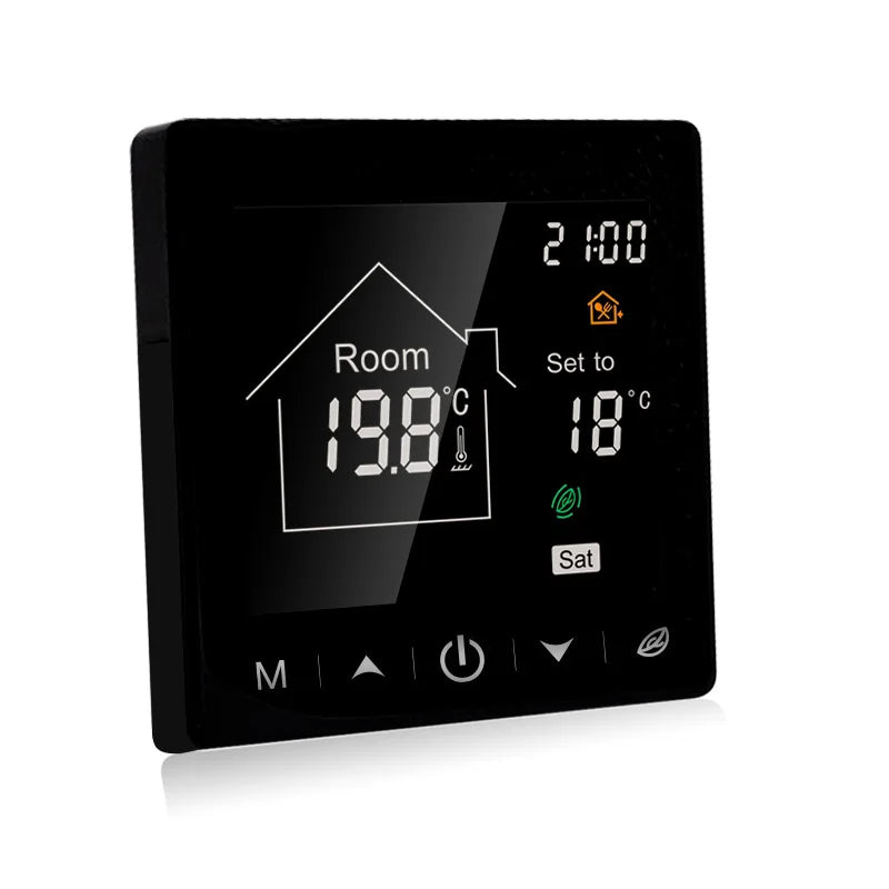 LCD Touch Screen Programmable 16A Thermostat for Home Underfloor Heating Electric Appliance for Apartment Use Non-WiFi
