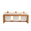 Beautiful Condiment Jar Set Kitchen Spice Jar With Bamboo Lid White Spice Jar With Spoon