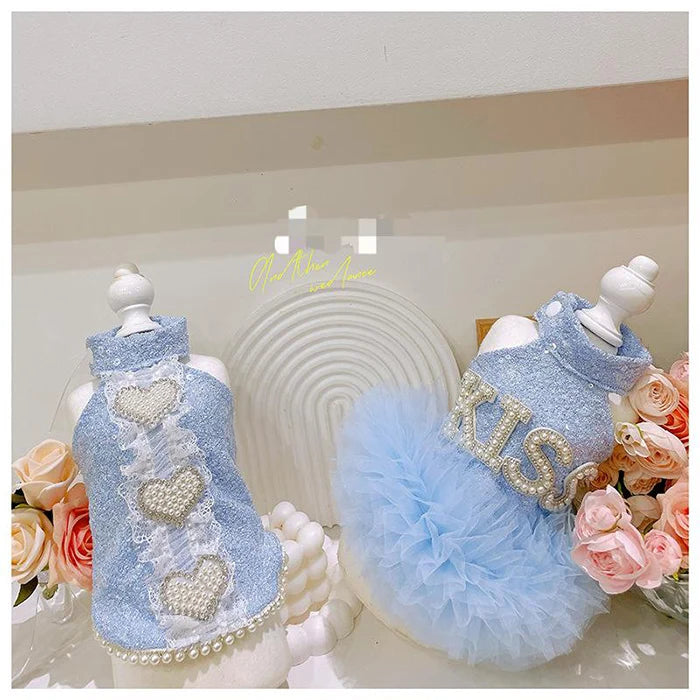 New Fresh Princess Style Pet Clothes Dog Puff Skirt and Vest