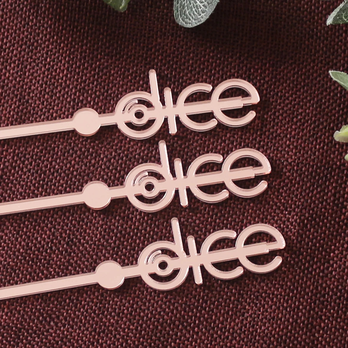 Personalized Rose Gold Acrylic Drink Stirrer Swizzle for Wedding Party