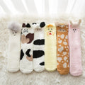 New Design Cute Cartoons Animals Panda Chick Cat Novelty Funny Women Socks Soft Warm Thick Fuzzy  Lady Winter Socks