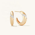 925 Sterling Silver Cubic Zirconia Pave CZ Dome Stud Hoop Fashion Gold Earrings Jewelry Wholesale