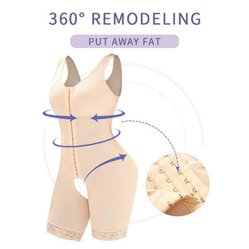 Buckles up Body Shaper Tummy Control Crotchless Slimming Bodysuit Shapewear for Women