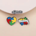 Manufacturer Enamel Autism Awareness Brooch Autism Speak Button Pin Badge Puzzle Piece Design Autism Mom Lapel Pin