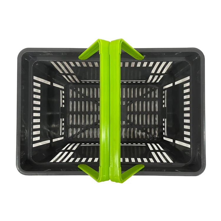 Shopping Basket Supermarket Gray Color Super Market Shopping Basket Folding Shopping Basket