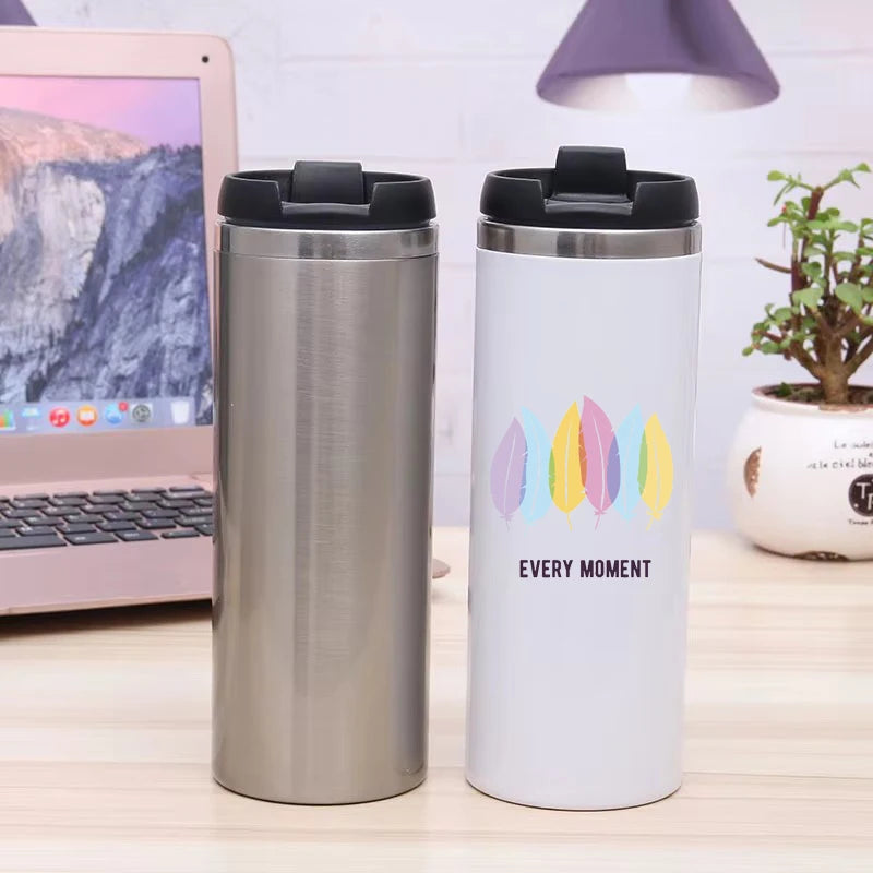 420ML Double Wall Water Bottle Blanks Sublimation Straight Car Travel Tumbler