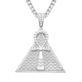 Creative Design Pyramid Moissanite Pendant Cross Necklace Sterling Silver Rhodium/Gold Plated Unisex