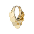 Fashion Delicate Silver Earrings 925 Gold Plated Tiny Coin Tassel Drop Hoop Earrings Women