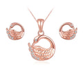 Wholesale Elegant Women 925 Sterling Silver Earring Pendant Necklace Jewelry Sets