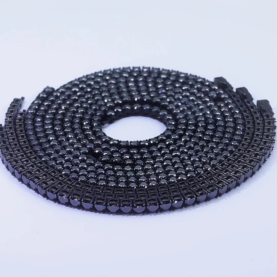 Custom Fine Jewelry 4mm 5mm VVS Moissanite Tennis Chain Bracelets Stainless Steel Black Moissanite Tennis Bracelet