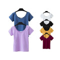 Wholesale Fashion Bottoming T Shirt High Quality Padded Bra T-shirt Custom Logo Lady Top Tees