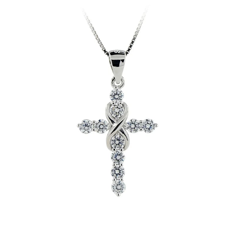 Small Cross Sterling Pure Silver Christian Cross Jewelry Charm Gothic Pendant Cross 925 for Necklace