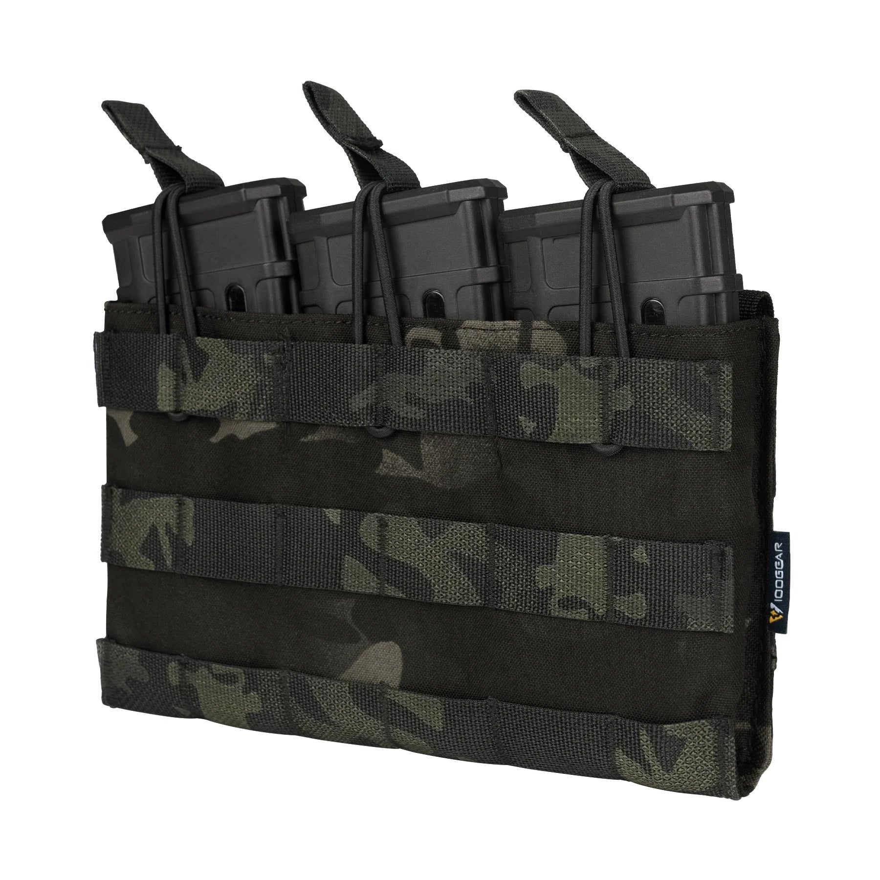 IDOGEAR 500D Nylon Tactical Gear Camo Molle Compatible Open Top Triple Mag Pouch Tactical Magazine Pouch
