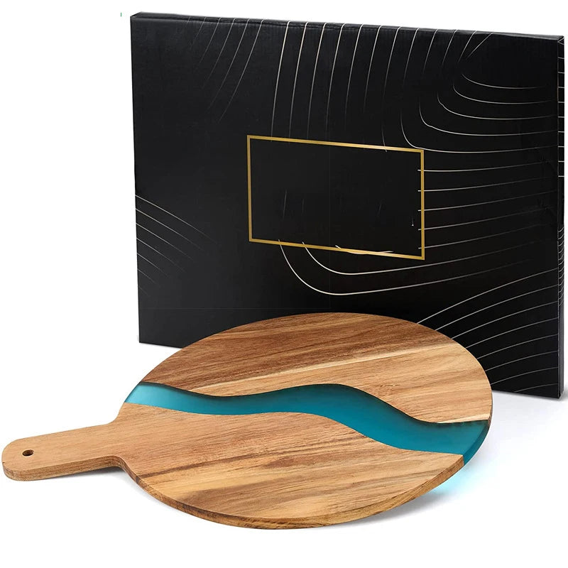 Acacia Wood Resin Pizza Chopping Board Home Cooking Utensil