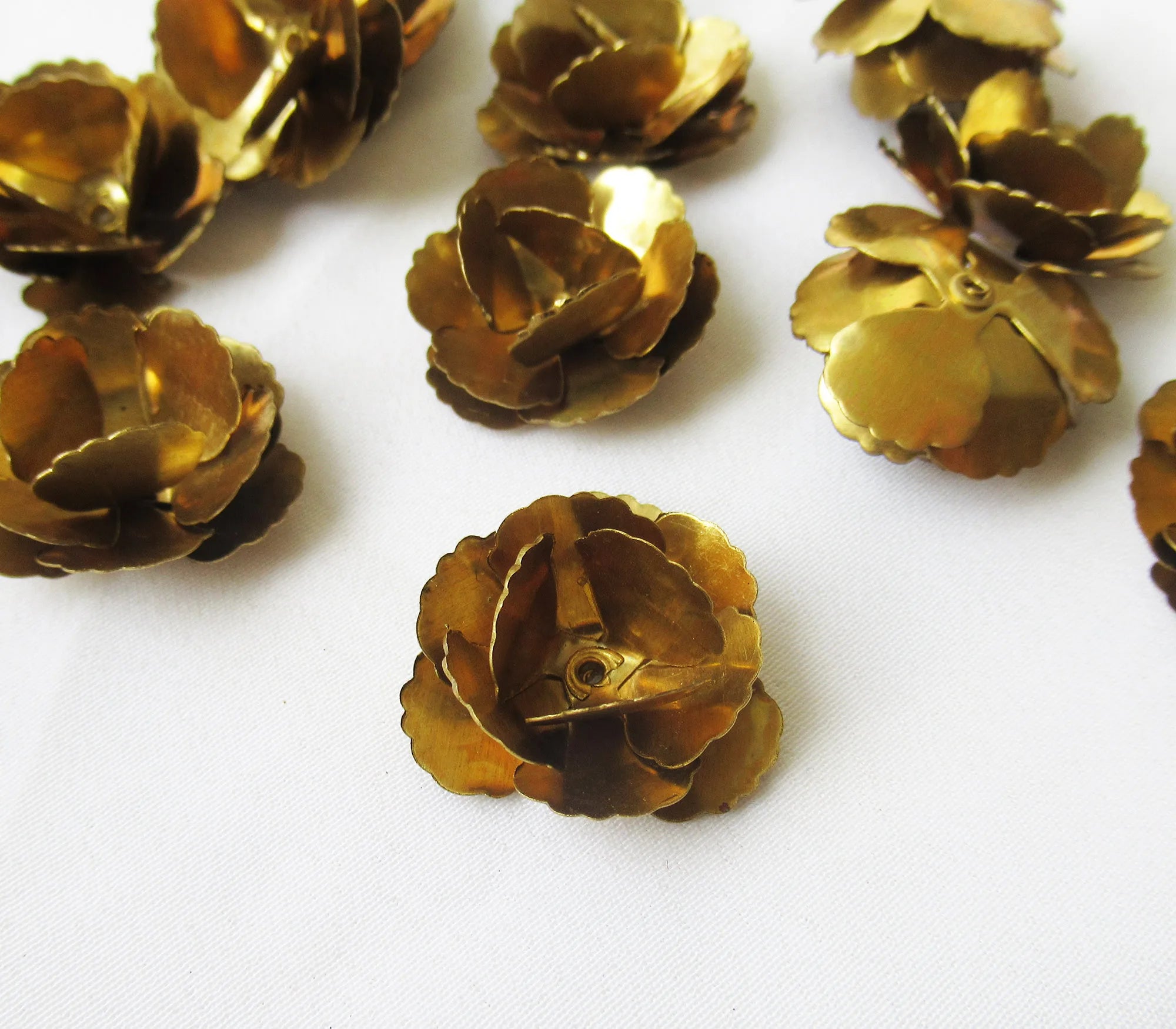 23mm Handmade Assembled Brass Flowers Decorative Floral Findings Hibiscus