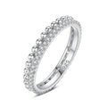 Simple Fashion Bubble Full Diamond Two Tone Ring 925 Sterling Silver Women Zircon Stone Ring
