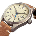 39mm Titanium Pilot Automatic Men Watch S NH34 GMT GS Dial Leather Band 200m Waterproof Tandorio Brand Swim Watches