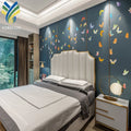 YKMP 0028 New Special Design Bedroom Living Room TV Background Pink and Gold Waterproof Mural 3D Butterfly Wallpaper