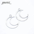 YuenZ Moon Charms Antique Silver Color Pendant Fit Necklace Jewelry Making Round Charm DIY Jewelry Accessories 29*23mm L623
